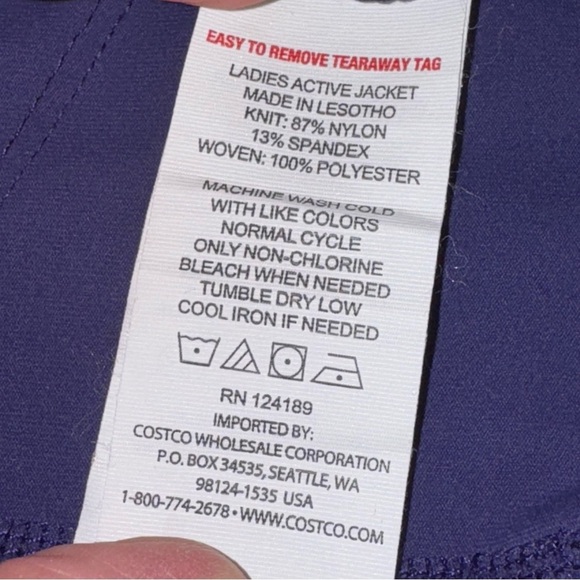 Kirkland Signature Woman’s Purple Activewear Jacket Sz XL - Picture 10 of 13